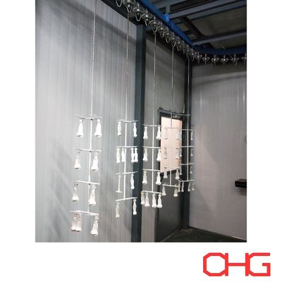 Özel teknik veriler ve rehberlik ekipmanı kuruluşu ile konveyör sistemi ile cam yağlayıcı ıslak boyama hattı