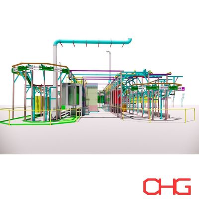 Elektroforez/Elektroforetik Kaplama Gelişmiş Toz Boyama Yöntemi İçin Otomatik Daldırma ve Sprey Ön İşlem Hattı