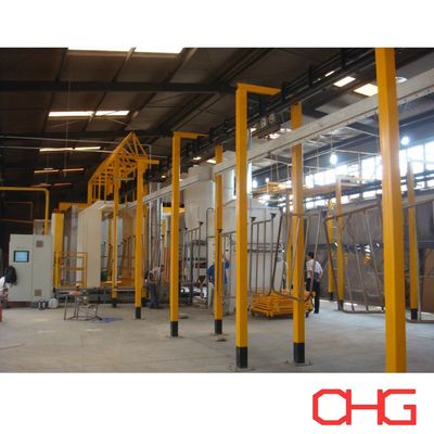 PLC Denetimli Donanım Toz Kaplama hattı ekipmanları Konveyör sistemi ve püskürtme kabinle