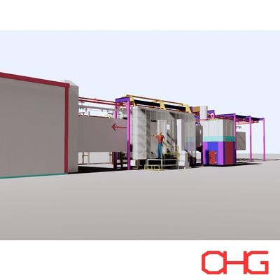 Profesyonel donanım püskürtme ekipmanı Elektrostatik Otomatik Toz Kaplama hattı