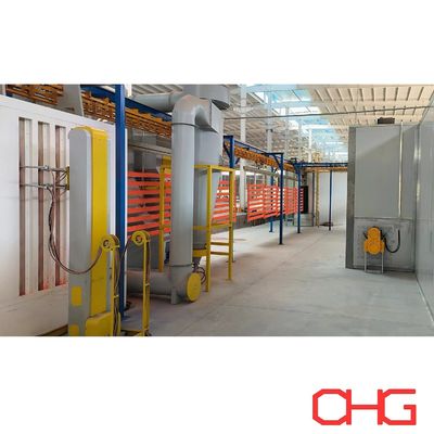 Elektriksiz konveyör sistemi ile Metal Altyapı Toz Kaplama Liniyası